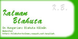 kalman blahuta business card